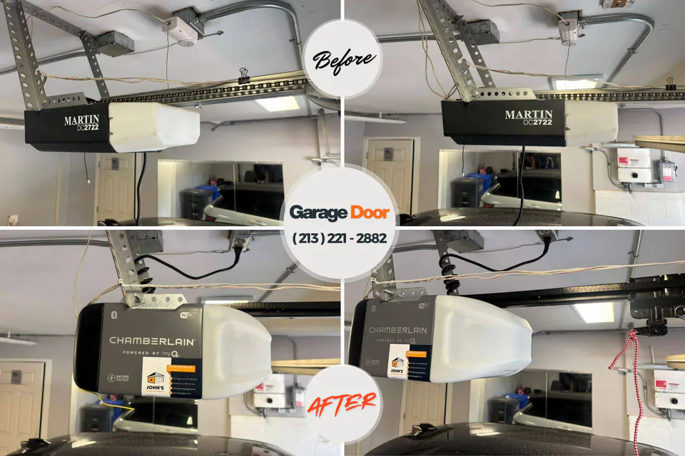 Before and after: garage door repair Camden, TN